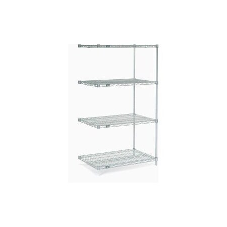Global Equipment Nexel    Stainless Steel Wire Shelving Add-On 36"W x 24"D x 63"H A24366S